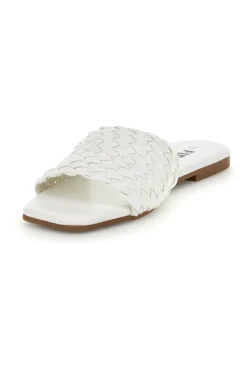 Ciabatte bianche con fascia intrecciata The first chic PRE5410