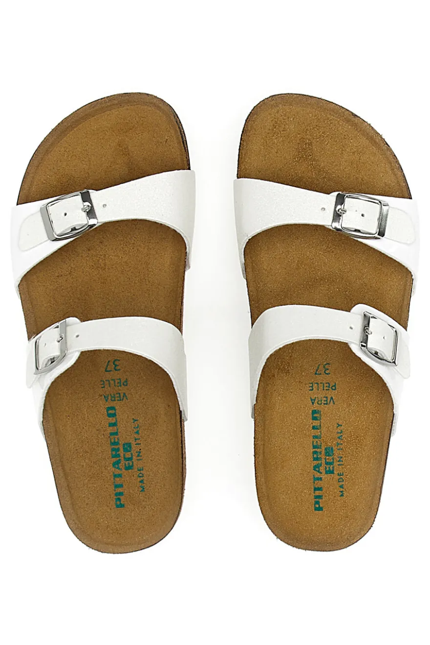 Ciabatte Bianche con Fibbie Pittarello Eco 335006