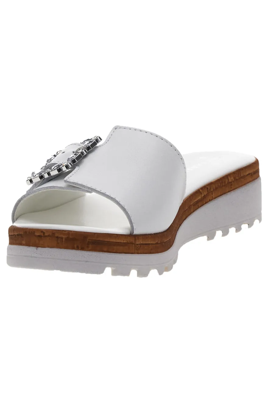 Ciabatte Bianche con Fibbia Decorativa Made in Italy PITTARELLO 356670811