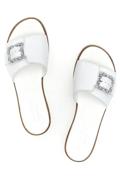 Ciabatte Bianche con Fibbia Decorativa Made in Italy PITTARELLO 356670811