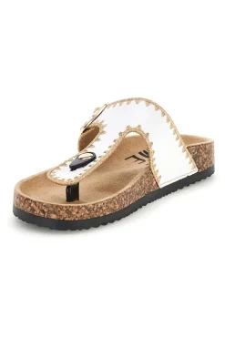 Ciabatte bianche con fibbia e dettaglio decorativo Me & Me 14206