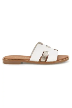 Ciabatte bianche con inserti metallizzati Plocadi MAT16