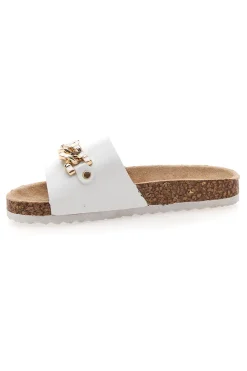 Ciabatte bianche con maxi catena oro Pitt Kids 14450