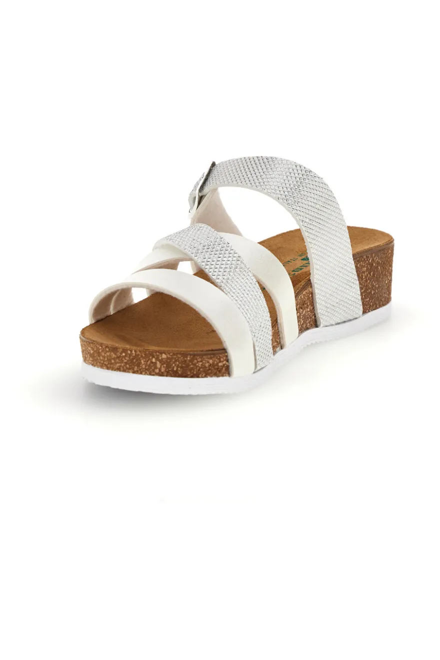 Ciabatte bianche con sottopiede in pelle Pittarello eco 293A410SR