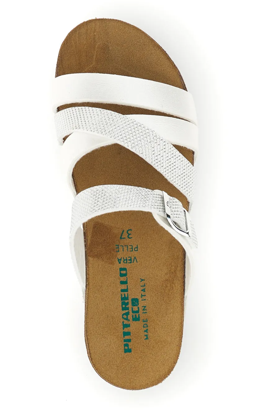 Ciabatte bianche con sottopiede in pelle Pittarello eco 293A410SR