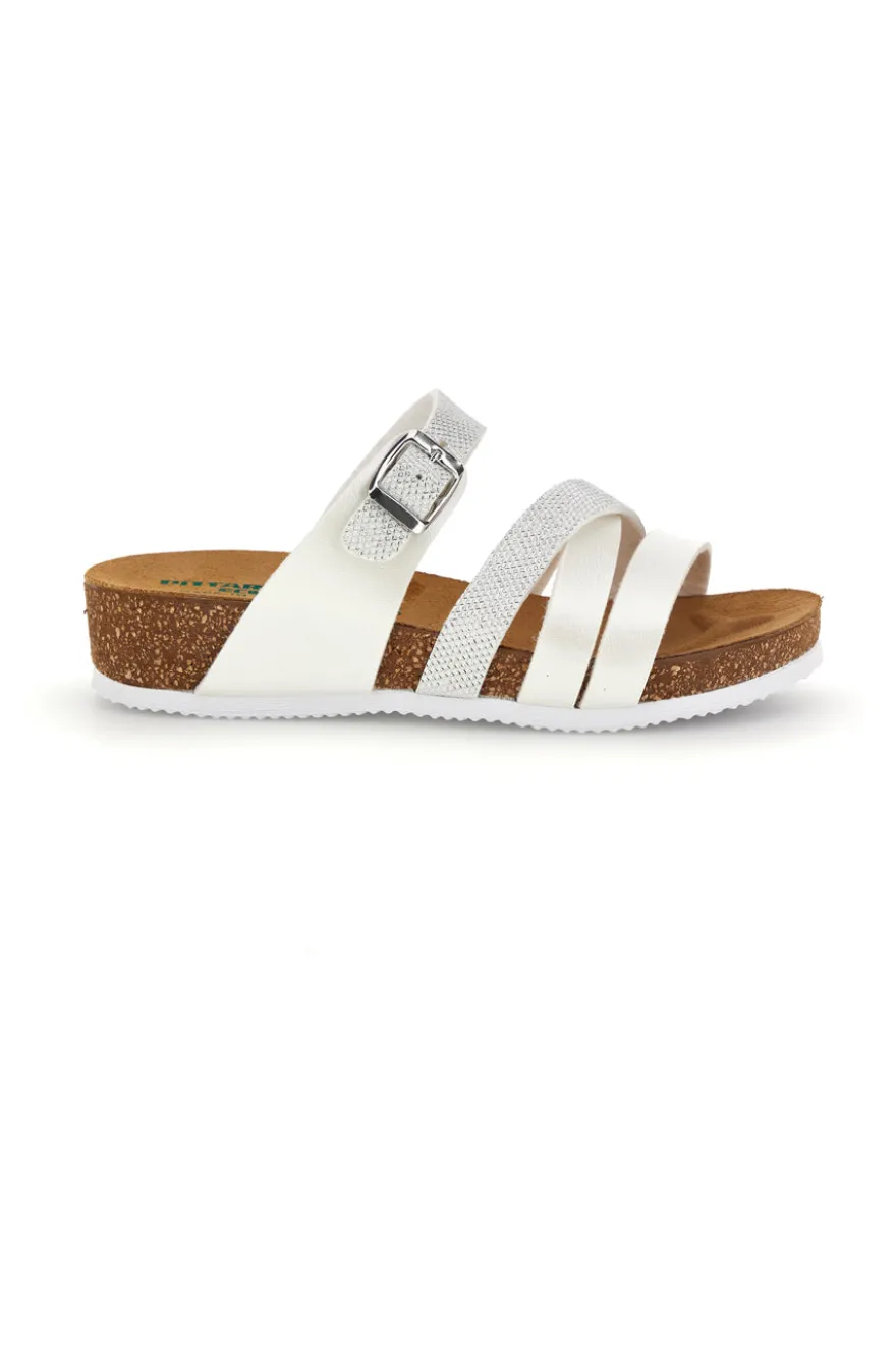 Ciabatte bianche con sottopiede in pelle Pittarello eco 293A410SR
