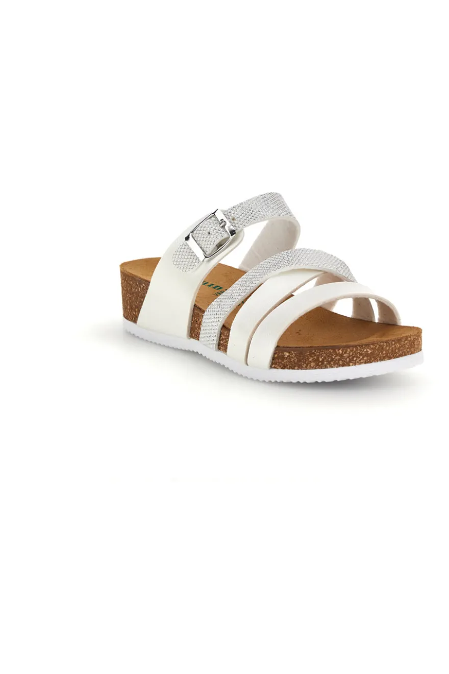 Ciabatte bianche con sottopiede in pelle Pittarello eco 293A410SR