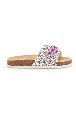 Ciabatte Bianche con Stampa Animalier Pitt kids 14400
