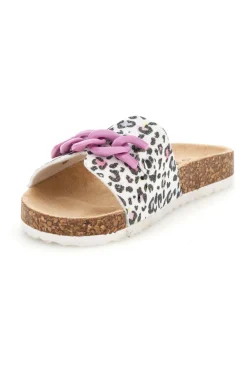 Ciabatte Bianche con Stampa Animalier Pitt kids 14400