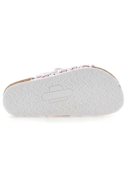 Ciabatte bianche con stampa cuori e doppia fibbia PITTARELLO BIO 257A312SR