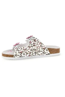 Ciabatte Bianche con Stampa Animalier Pitt kids 14459