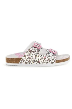 Ciabatte Bianche con Stampa Animalier Pitt kids 14459