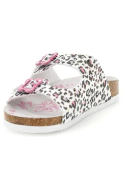 Ciabatte Bianche con Stampa Animalier Pitt kids 14459