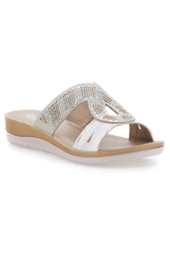 Ciabatte bianche con strass INBLU 42BV
