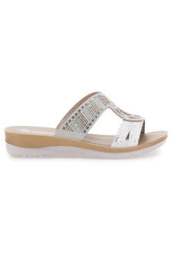 Ciabatte bianche con strass INBLU 42BV