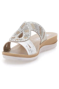 Ciabatte bianche con strass INBLU 42BV