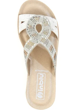 Ciabatte bianche con strass INBLU 42BV