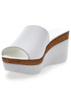 Ciabatte Bianche Con Zeppa con Fascia in Pelle PITTARELLO 28004525