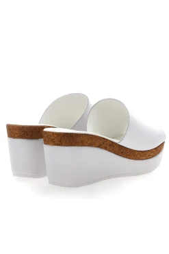 Ciabatte Bianche Con Zeppa con Fascia in Pelle PITTARELLO 28004525