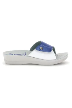 Ciabatte bianche e blu con fascia regolabile Inblu 61 VR