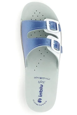 Ciabatte bianche e blu con doppia fibbia Inblu 62 VR