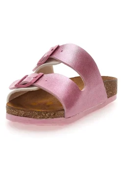 Ciabatte bianche e rosa con doppia fibbia PITTARELLO BIO 257A206SR
