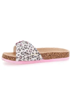 Ciabatte Bianche Leopardate Pitt Kids 14403