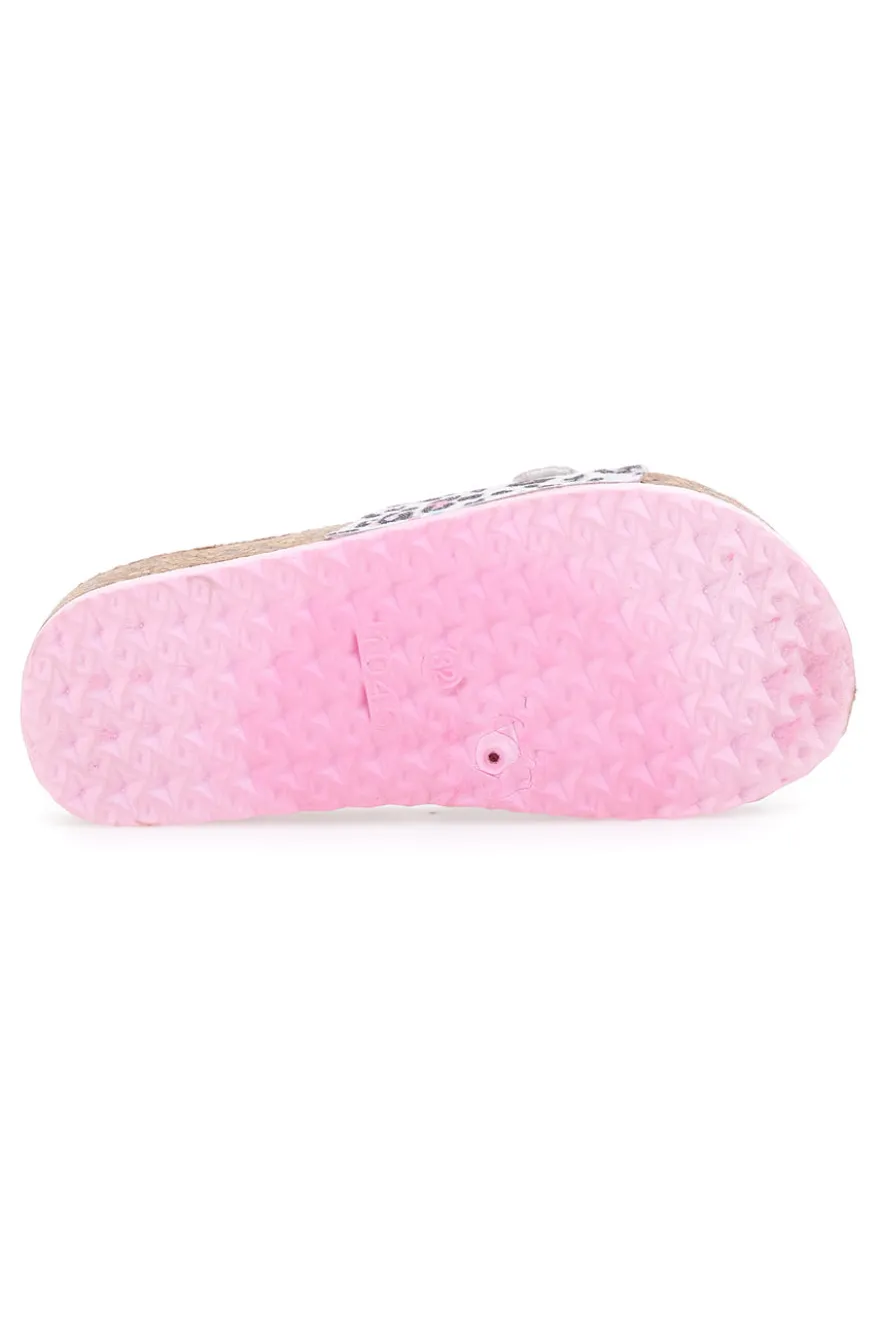 Ciabatte Bianche Leopardate Pitt Kids 14403