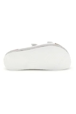 Ciabatte bianche lucide con doppia fibbia Superga S11U009