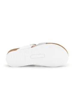 Ciabatte bianco argento sottopiede in vera pelle Pittarello eco 293A311SR