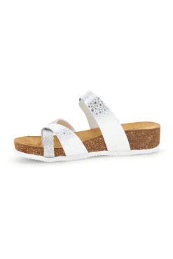 Ciabatte bianco argento sottopiede in vera pelle Pittarello eco 293A311SR