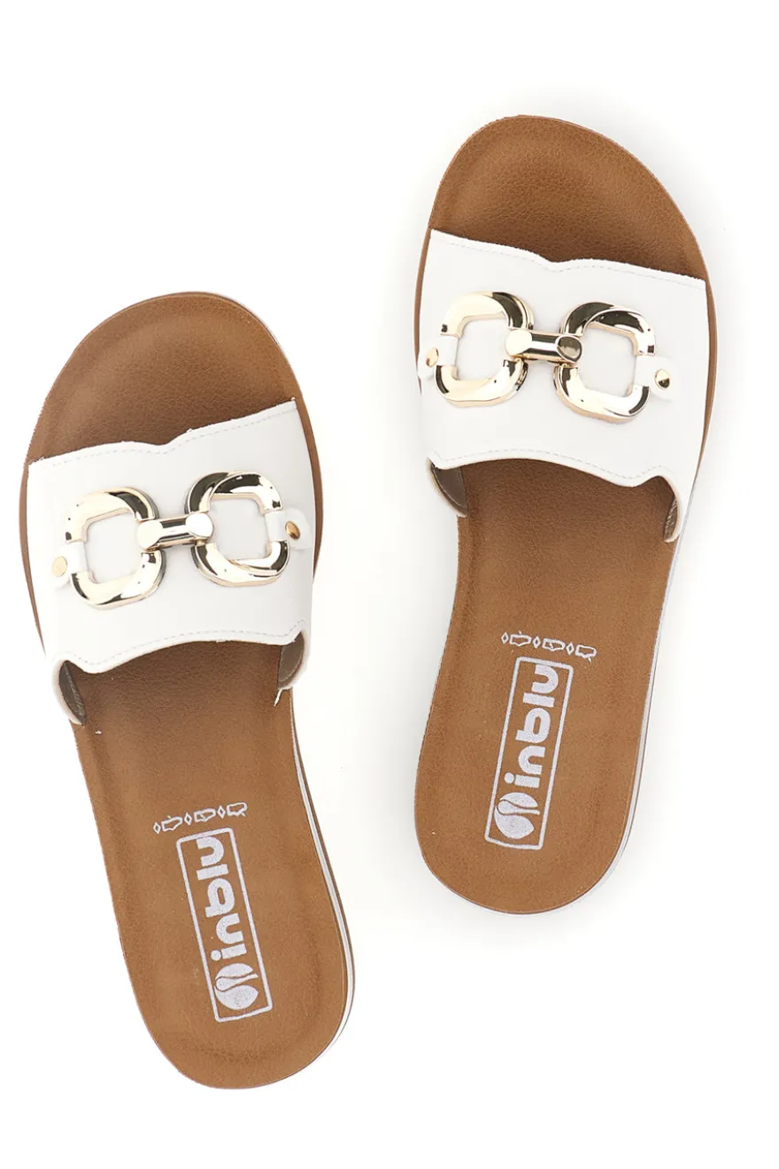 Ciabatte Bianco Morsetto Metallizzato Inblu 20 ZO