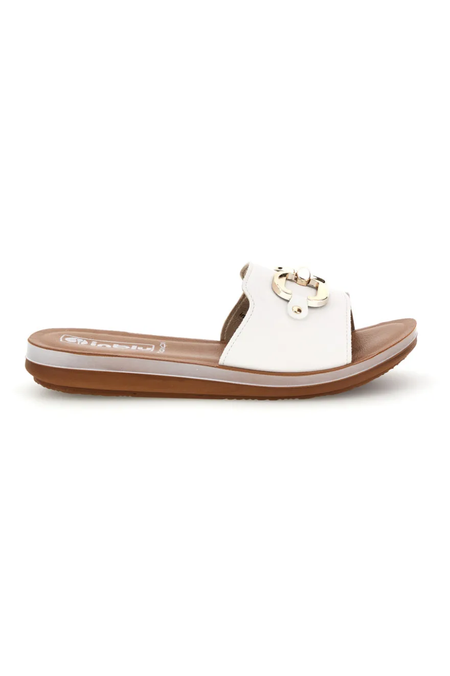Ciabatte Bianco Morsetto Metallizzato Inblu 20 ZO