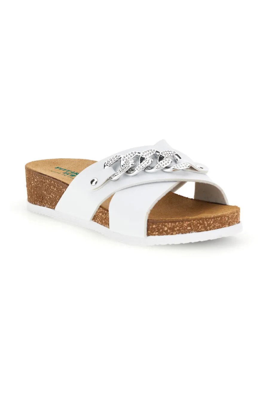 Ciabatte bianco sottopiede in vera pelle Pittarello eco 293A121SR