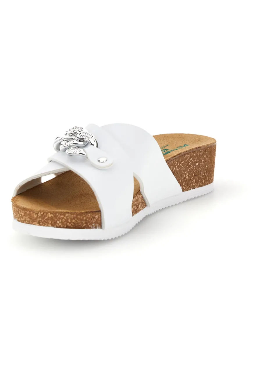 Ciabatte bianco sottopiede in vera pelle Pittarello eco 293A121SR