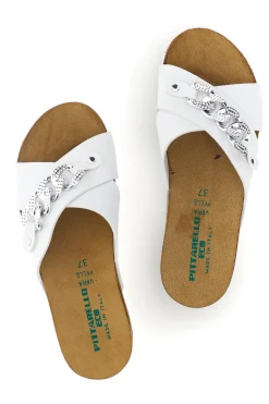 Ciabatte bianco sottopiede in vera pelle Pittarello eco 293A121SR