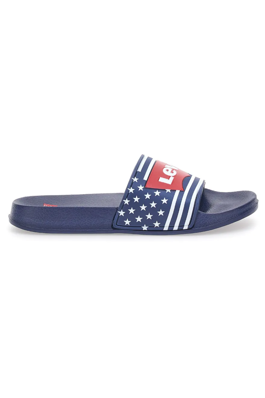 Ciabatte Blu Bandiera Americana Levi's VPOL0064S