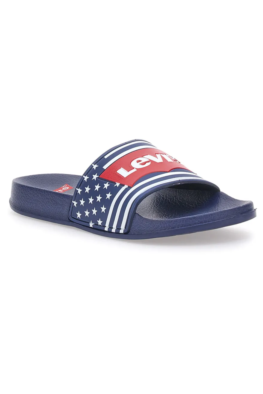 Ciabatte Blu Bandiera Americana Levi's VPOL0064S