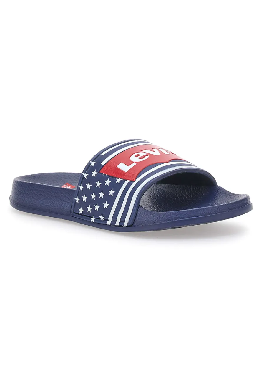 Ciabatte Blu Bandiera Americana Levi's VPOL0063S