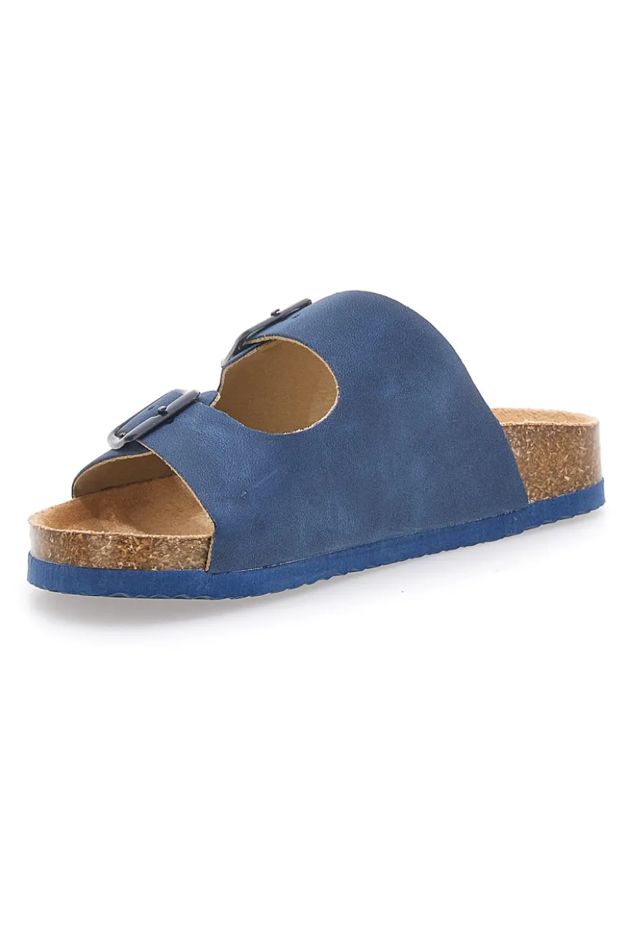 Ciabatte blu con doppia fibbia Pitt Kids 41701
