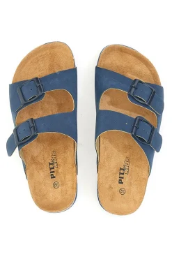 Ciabatte blu con doppia fibbia Pitt Kids 41701