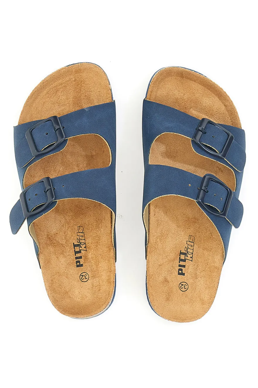 Ciabatte blu con doppia fibbia Pitt Kids 41701