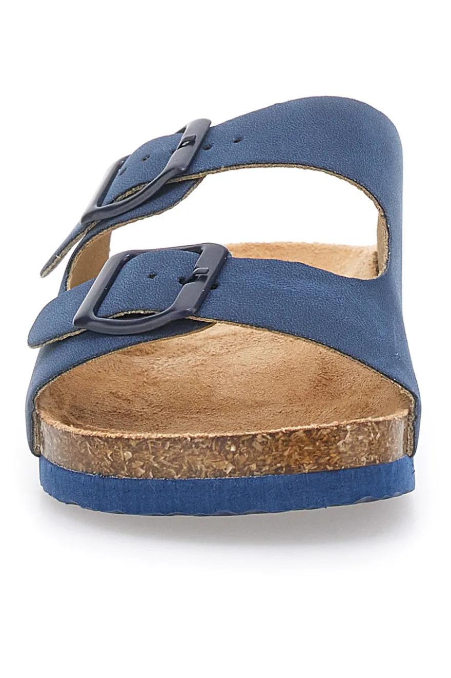 Ciabatte blu con doppia fibbia Pitt Kids 41701