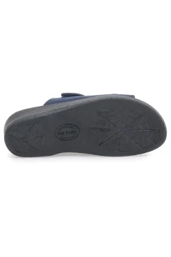 Ciabatte Blu con Doppia Fascia con Velcro e Suola in Pelle FLY FLOT 63J86CE