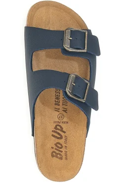 Ciabatte blu con doppia fibbia con plantare anatomico Bio Up 201