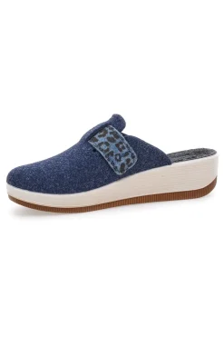 Ciabatte blu con fibbia leopardata e plantare anatomico Inblu 40 GC