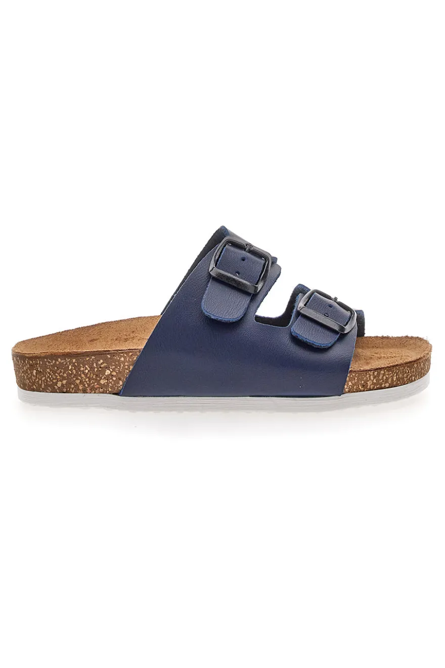 Ciabatte Blu Con Plantare In Vera Pelle Pittarello Bio 257206