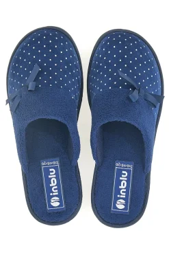 Ciabatte blu con pois e fiocco decorativo Inblu 72 LB