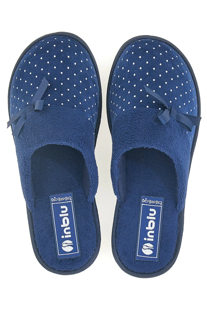 Ciabatte blu con pois e fiocco decorativo Inblu 72 LB