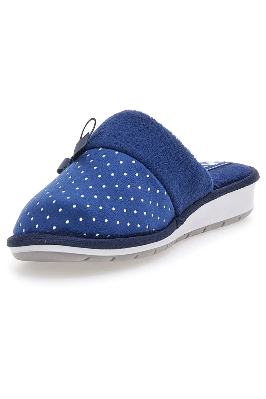 Ciabatte blu con pois e fiocco decorativo Inblu 72 LB